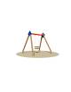 Altalena 1 posto con sedile a gabbia - Montanti in legno e trave in acciaio zincato - cm 260x235x240h