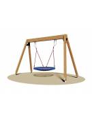 Altalena Culla in legno 1 posto - con sedile a culla - Adatta ai bambini diversamente abili - cm 370x160x230h