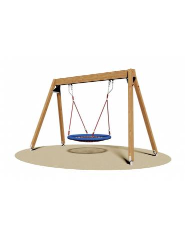 Altalena Culla in legno 1 posto - con sedile a culla - Adatta ai bambini diversamente abili - cm 370x160x230h