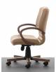 Poltrona semi-direzionale con braccioli e base in legno - movimento oscillante - Rivestimento in similpelle