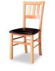 Sedia in legno con seduta imbottita in stoffa o sky - cm 49,5x46x93,5h