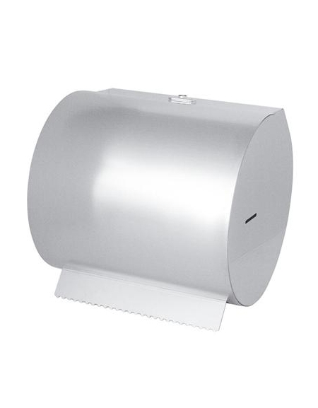 Portarotolo Carta orizzontale a muro realizzato in acciaio Inox - cm  Ø30x33h