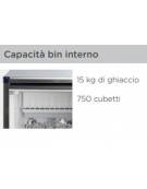 Macchina per cubetti di ghiaccio professionale da Kg 34/24h - Contenitore da Kg 17 - Raffreddamento ad aria
