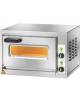 Forno pizza elettrico in acciaio inox 1 pizza - 1 camera di cottura cm 40,5x40,5x18h - N° 2 Termostati - Monofase