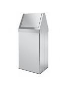 Gettacarte rettangolare con coperchio basculante , push inox  - Capacità 30 lt - cm 30x20x70h