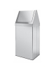 Gettacarte rettangolare con coperchio basculante , push inox  - Capacità 30 lt - cm 30x20x70h