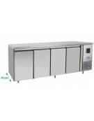 Tavolo congelatore ventilato in acciaio Inox TROPICALIZZATO 4 porte - 560 Lt. - temp. -17° -22°C - teglie GN 1/1 - cm 223×70×85h
