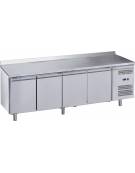 Tavolo refrigerato congelatore con alzatina 4 sportelli cm. 223x70x85h