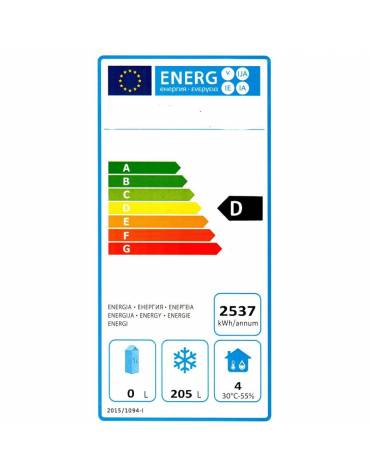 Tavolo refrigerato congelatore con alzatina 4 sportelli cm. 223x70x85h