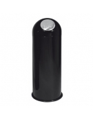 Gettacarte tondo in metallo laccato nero - Capacità lt 45 - Push inox - Ø cm 30x83h