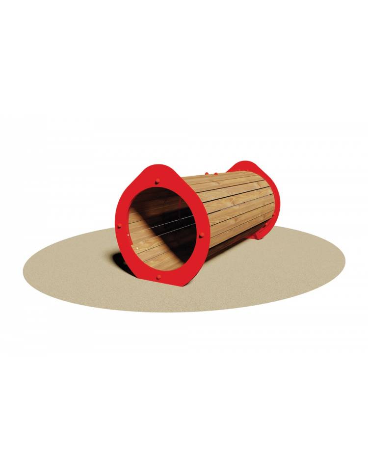 Tunnel in legno con telaio in acciaio per parco giochi bambini - cm  208x91x102h - Jolly - Giochi bambini per parchi e giardino p