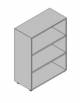 Mobile contenitore aperto medio in legno per ufficio - Colori Bianco o grigio metallizzato - cm. 90x45x119h