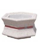 Fioriera esagonale per esterno in cemento calcestruzzo - colore Bianco travertino - cm 95x85x65h - Conforme ai CAM