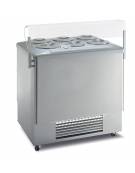 Banco gelati N° 6+6 Pozzetti granite da Lt. 7,5 - ESTERNO INOX - cm 90,5x68,4x99,5h
