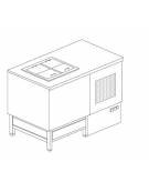 Banco N° 4+4 Pozzetti granite con carapine da Lt 7,5 - Foro quadrato - Refrigerazione statica con motore interno-cm. 117,1x69x95