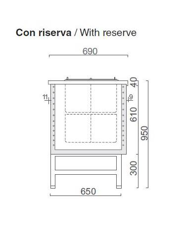 Banco N° 4+4 Pozzetti granite da 1/2