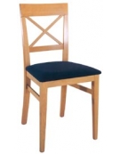 Sedia in legno con seduta imbottita in stoffa - cm 46x49,5x87,5h