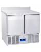 Tavolo saladette refrigerato con alzatina inox con 2 sportelli GN 1/1 - temperatura statica 0°/+8°C - cm 90x70x98h
