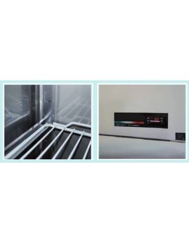 Armadio refrigerato GN 2/1 in acciaio inox AISi 304, refrigerazione ventilata - Temperatura - 18 / -22°C. - cm 148x82.8x205h