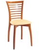 Sedia in legno di faggio con seduta imbottita in stoffa o skay - cm 44x45x90h
