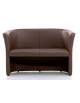 Divano attesa per ufficio a 2 posti con rivestimento in similpelle e struttura portante in legno - cm 122x62x77h