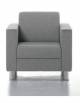 Poltrona attesa ufficio ad 1 posto con rivestimento in similpelle e struttura portante in legno - cm 84x78x85h