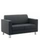 Divano attesa ufficio a 2 posti con rivestimento in similpelle e struttura portante in legno - cm 138x78x85h