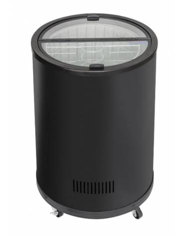 Frigorifero tondo a pozzetto per bevande in lamiera di colore nero - Lt 77 - temp. 0°/+10°C - diametro cm 56,9 - altezza cm 84,9