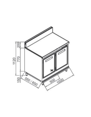 Base retro refrigerato da cm. 100