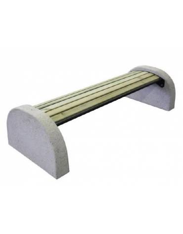 Panchina Tauri C senza schienale, doghe in legno di pino, struttura in acciaio zincato e verniciato e cemento - cm189,8x73x42,4h