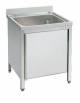 Lavello armadiato inox con anta a battente 1 vasca - Dimensioni cm 70x70x85/90h