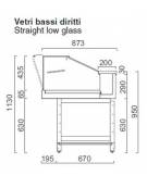 Vetrina fredda vetri dritti bassi da cm. 125 - Refrigerazione statica