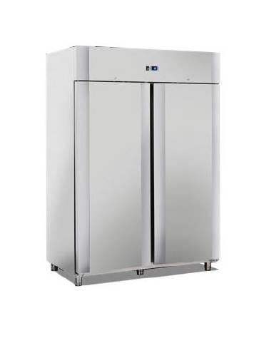 Armadio Refrigerato GN 2/1 monoblocco in Lamiera Preverniciata Bianca a temperatura normale per Pesce con 2 porte cm 142x80x203h