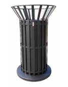 Cestino portarifiuti di forma cilindrica realizzato in acciaio zincato e verniciato. Con base in ferro - cm Ø57x85,1h
