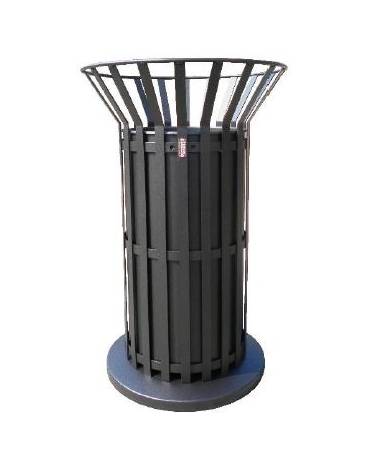 Cestino portarifiuti di forma cilindrica realizzato in acciaio zincato e verniciato. Con base in ferro - cm Ø57x85,1h