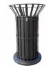 Cestino portarifiuti di forma cilindrica realizzato in acciaio zincato e verniciato. Con base in ferro - cm Ø57x85,1h