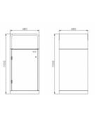 Cestone per la raccolta differenziata a 2 settori in acciaio zincato e verniciato - cm 96x96x100h
