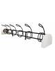 Portabici monofacciale alto-basso 4 posti, realizzato in acciaio zincato e verniciato, con fianchi cemento - cm 262,9x73,5x82,6h