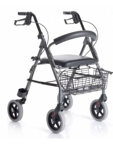 ROLLATOR PIEGHEVOLE IN ACCIAIO VERNICIATO CON APPOGGIO BRACHIALE