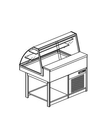 Vetrina fredda statica vetri curvi da cm. 100