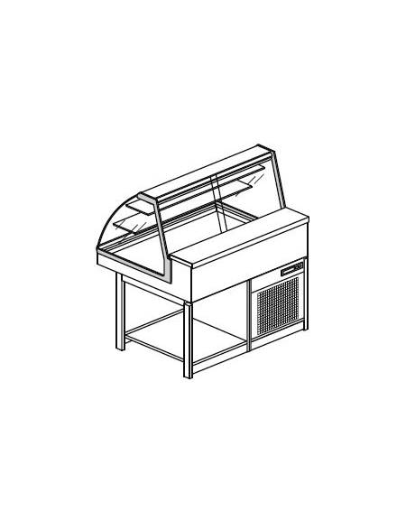Vetrina fredda statica vetri curvi da cm. 100
