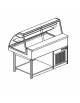 Vetrina snack fredda vetri curvi alti semilavorata da cm. 125x87,3x133h - Refrigerazione statica - Motore interno