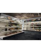 Scaffalatura retrobanco in legno per panetteria panificio con una cesta grande , una cesta media e 2 ripiani - cm 100x55x240h