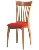 Sedia 377 in legno con seduta in stoffa o sky - 42,5x46x97h
