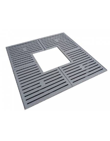 Griglia salvapiante interamente in acciaio zincato e verniciato - cm 150x150 - foro interno cm Ø70