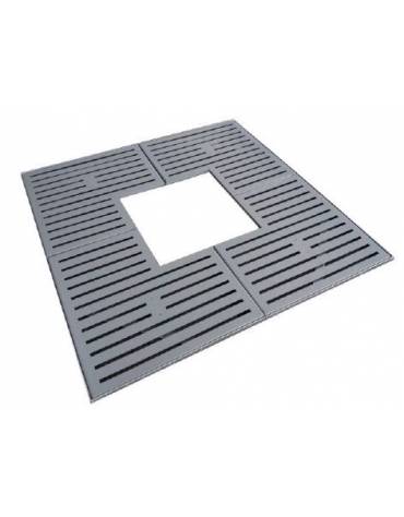 Griglia salvapiante interamente in acciaio zincato e verniciato - cm 200x200 - foro interno cm Ø90
