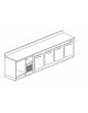 Retrobanco bar refrigerato statico con alzatina e motore interno - 4 sportelli più 1 vano neutro - cm 300x56,5x111h