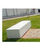 Panchina in graniglia di marmo con acciaio zigrinato, seduta levigata, fianchi lisci - trattamento antigraffiti - cm 150x50x45h