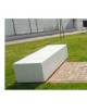 Panchina in graniglia di marmo con acciaio zigrinato, seduta levigata, fianchi lisci - trattamento antigraffiti - cm 150x50x45h