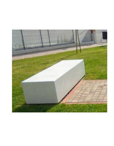 Panchina monoblocco in calcestruzzo armato con acciaio zigrinato e zincato, seduta levigata, fianchi lisci - cm 2500x60x45h